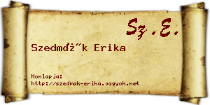 Szedmák Erika névjegykártya